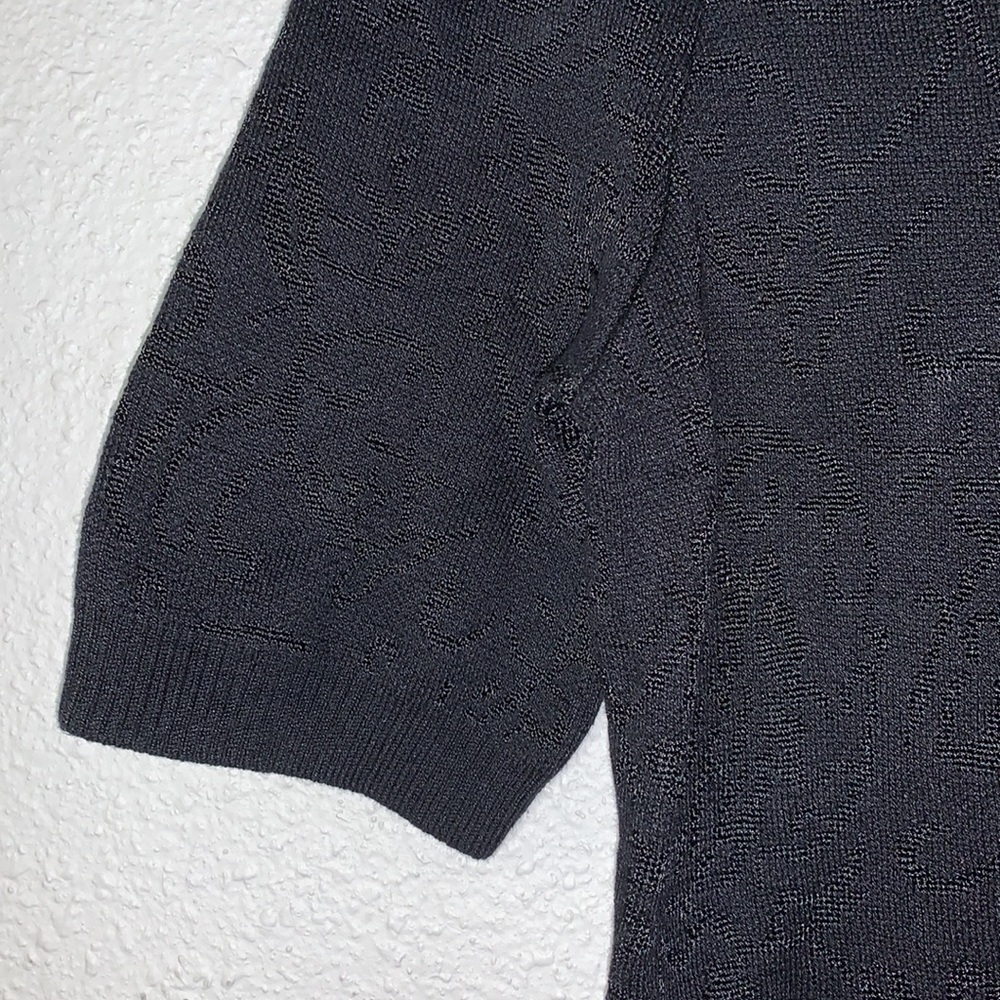 Vintage Jones N.Y. black shirt sleeve cardigan textured knit design cottagecore - Picture 5 of 14